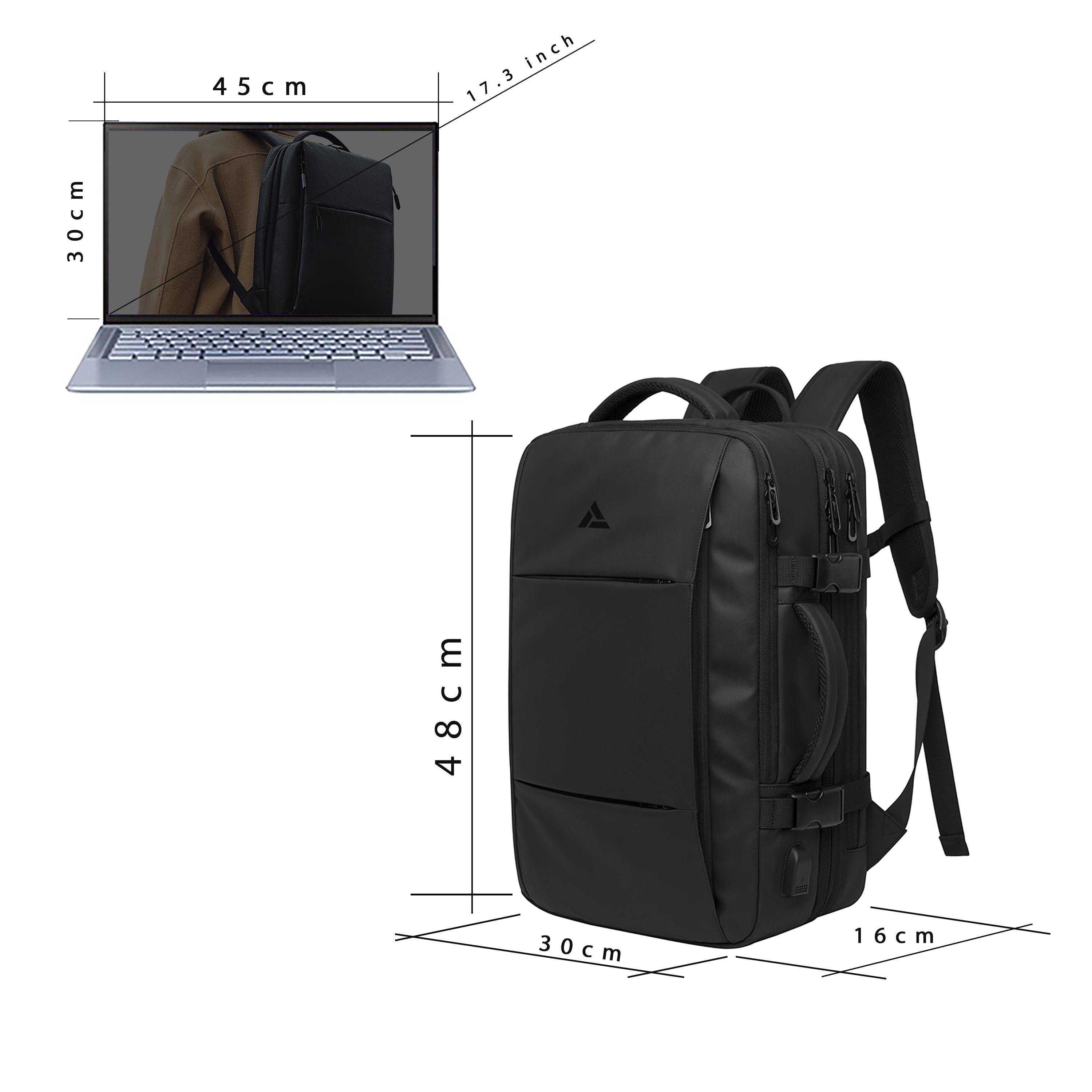 travel backpack large 17.3 inch