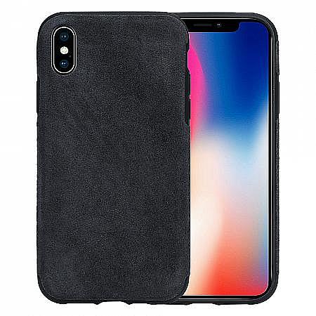 iPhone Xs wildleder microfaser silicone Case Schwarz