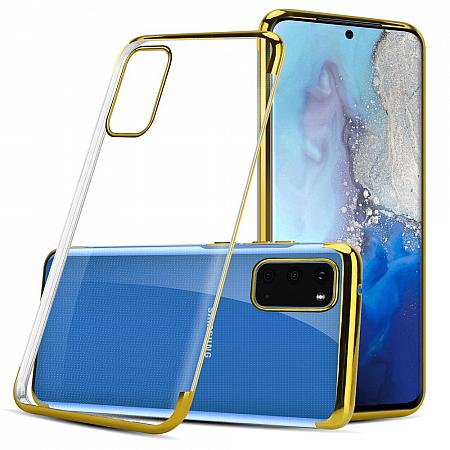 Handy Hülle für Samsung S20 Silikon Case Transparent, Gold