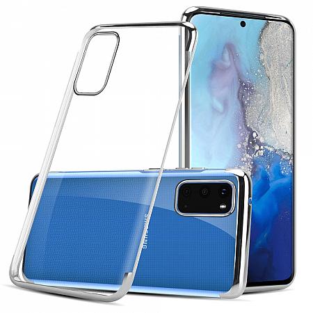 Handy Hülle für Samsung S20 Silikon Case Transparent, Silber