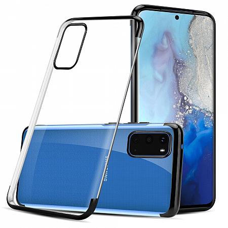 Handy Hülle für Samsung S20 Plus Silikon Case Transparent Schwarz