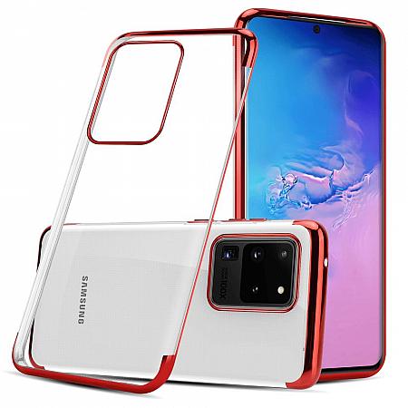 Handy Hülle für Samsung S20 Ultra Silikon Case Transparent, Rot