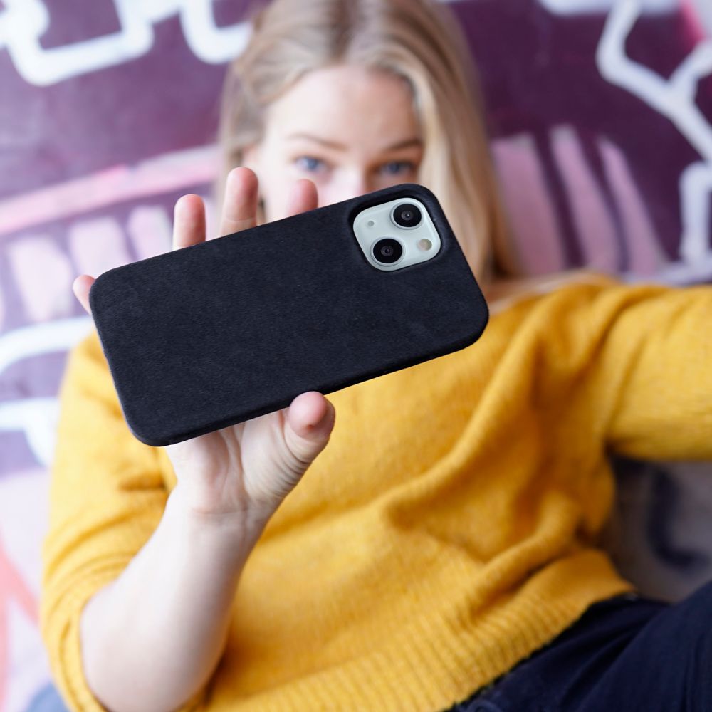 iphone 14 wildleder huelle schwarz