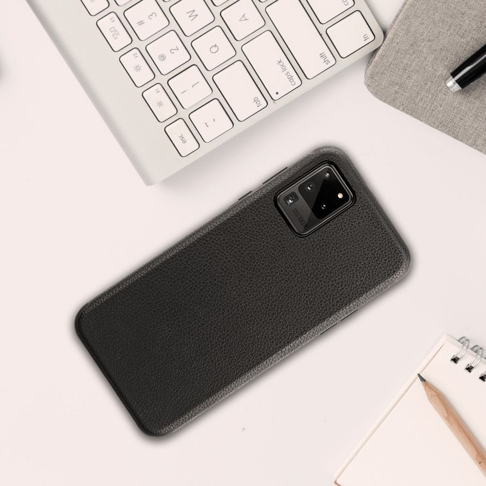Samsung Galaxy S20 Ultra Leder Cover Schwarz