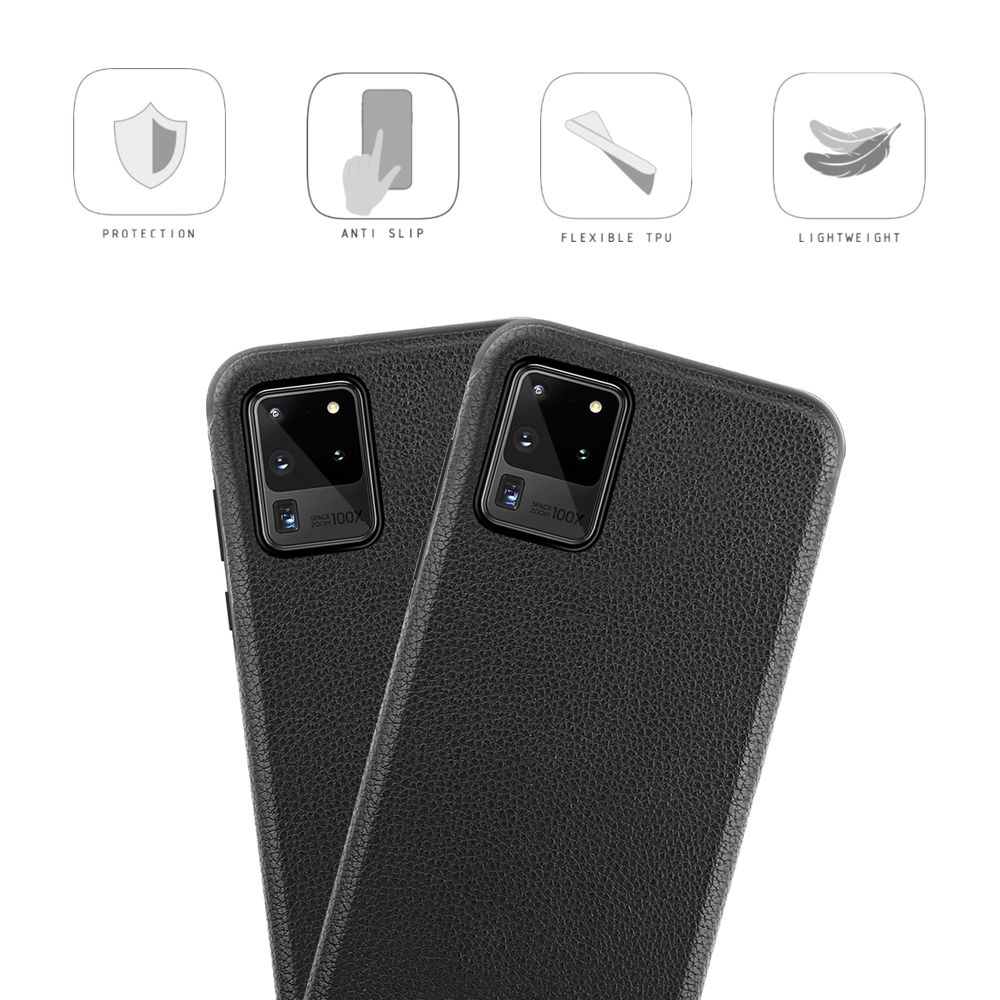 Samsung Galaxy S20 Ultra Leder Schutzhuelle Schwarz