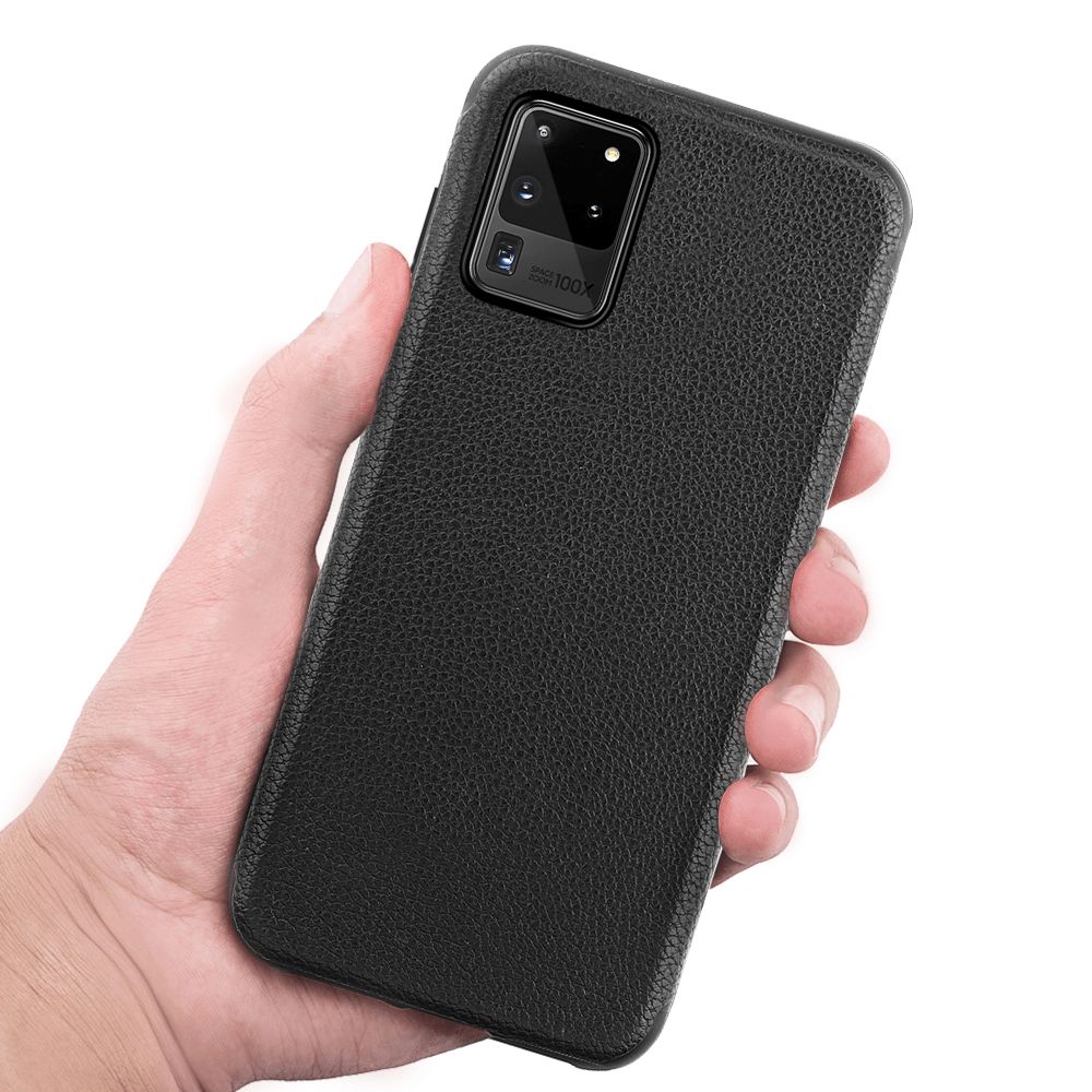 Samsung Galaxy S20 Ultra Leder huelle Schwarz