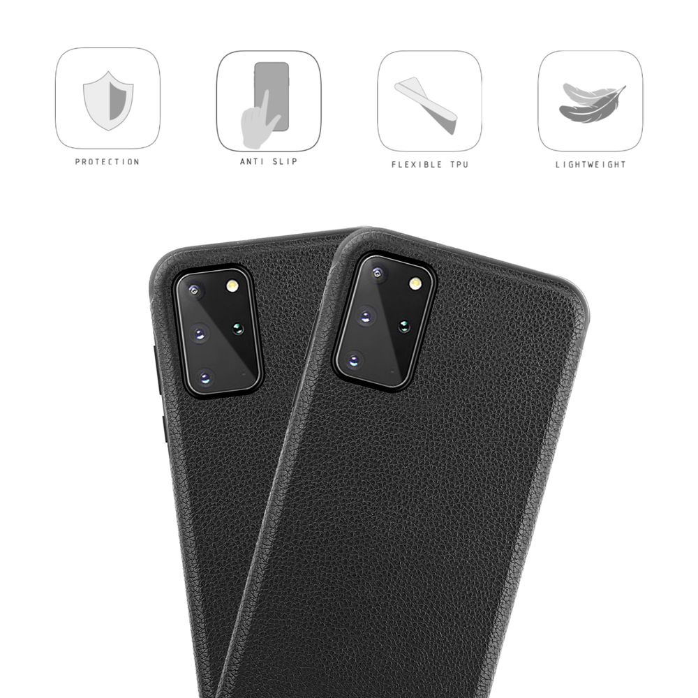Samsung Galaxy S20 Leder Schutzhuelle Schwarz