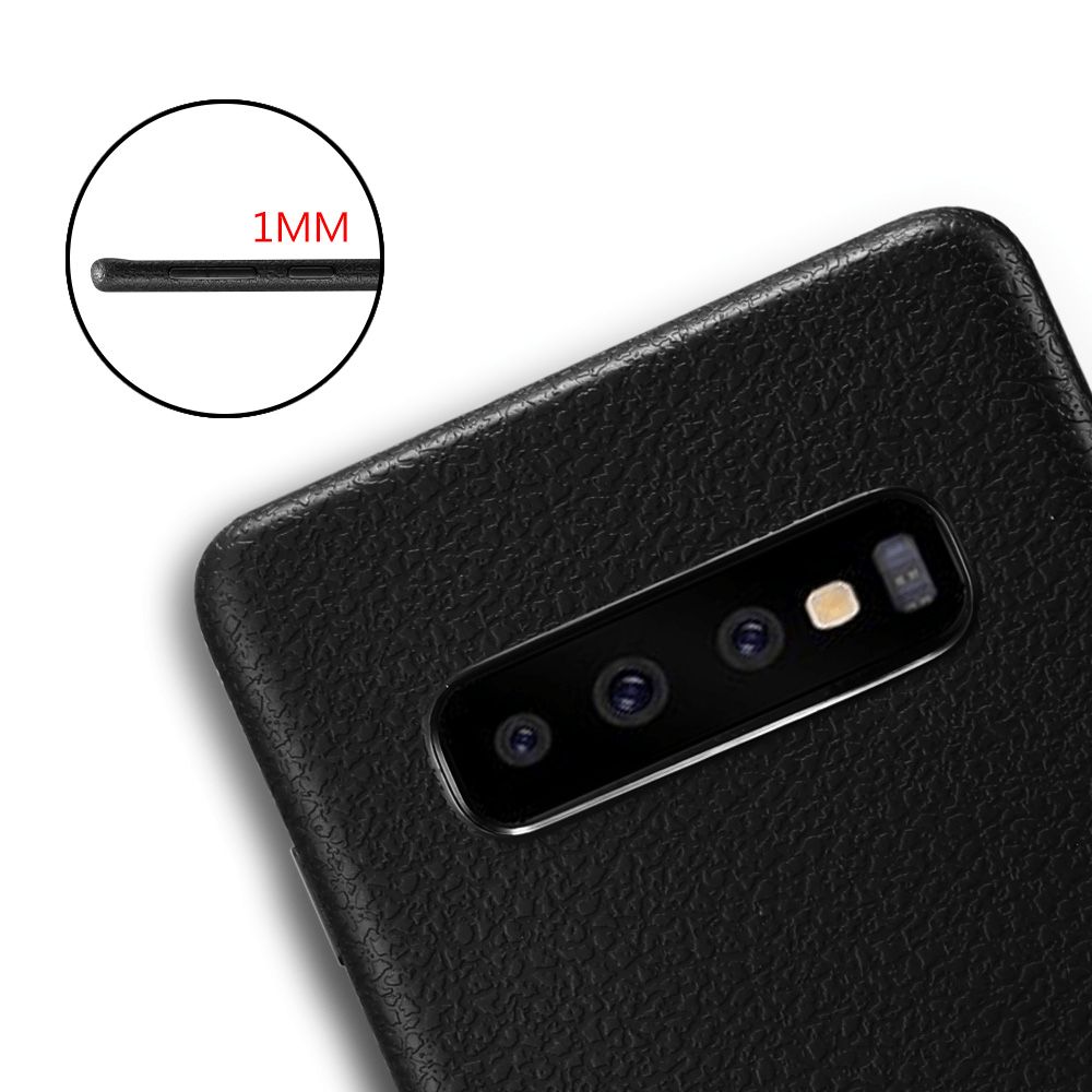 Samsung Galaxy S10 Silikon Leder Case Schwarz