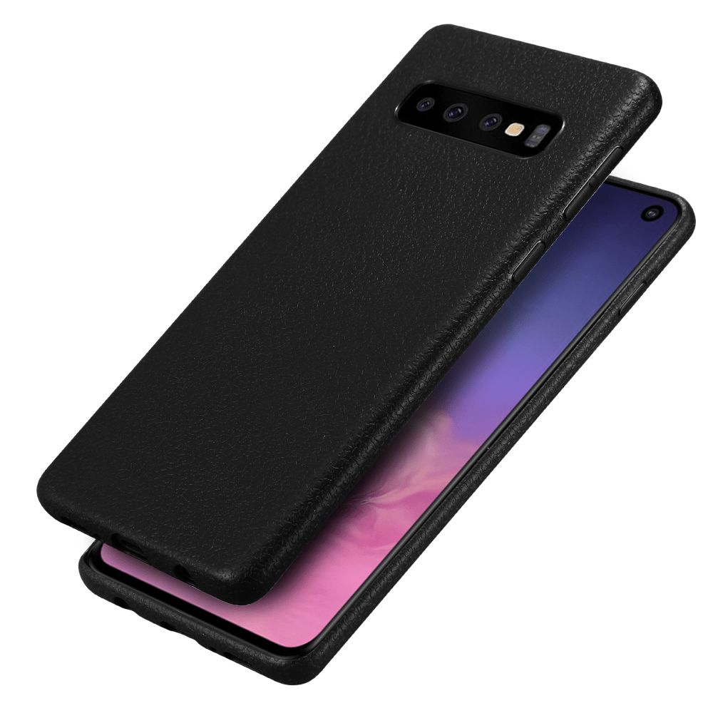 Samsung Galaxy S10 Silikon Leder Tasche Schwarz