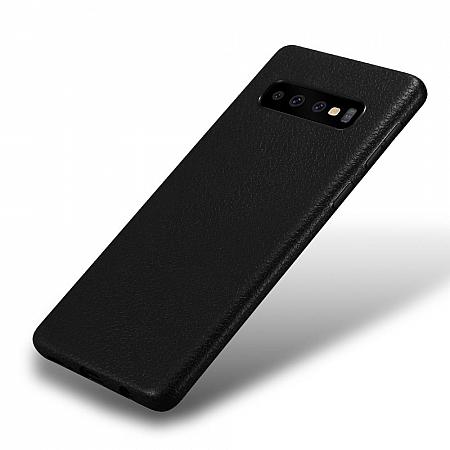 Samsung S10 Leder Optik Silikon Hülle