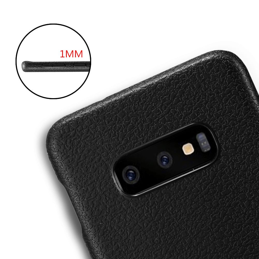 Samsung Galaxy S10e Silikon Leder Case Schwarz