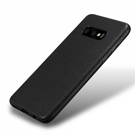 Samsung S10e Leder Optik Silikon Hülle