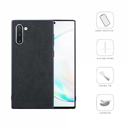 Samsung Galaxy Note 10 wildleder Schutzhuelle Schwarz