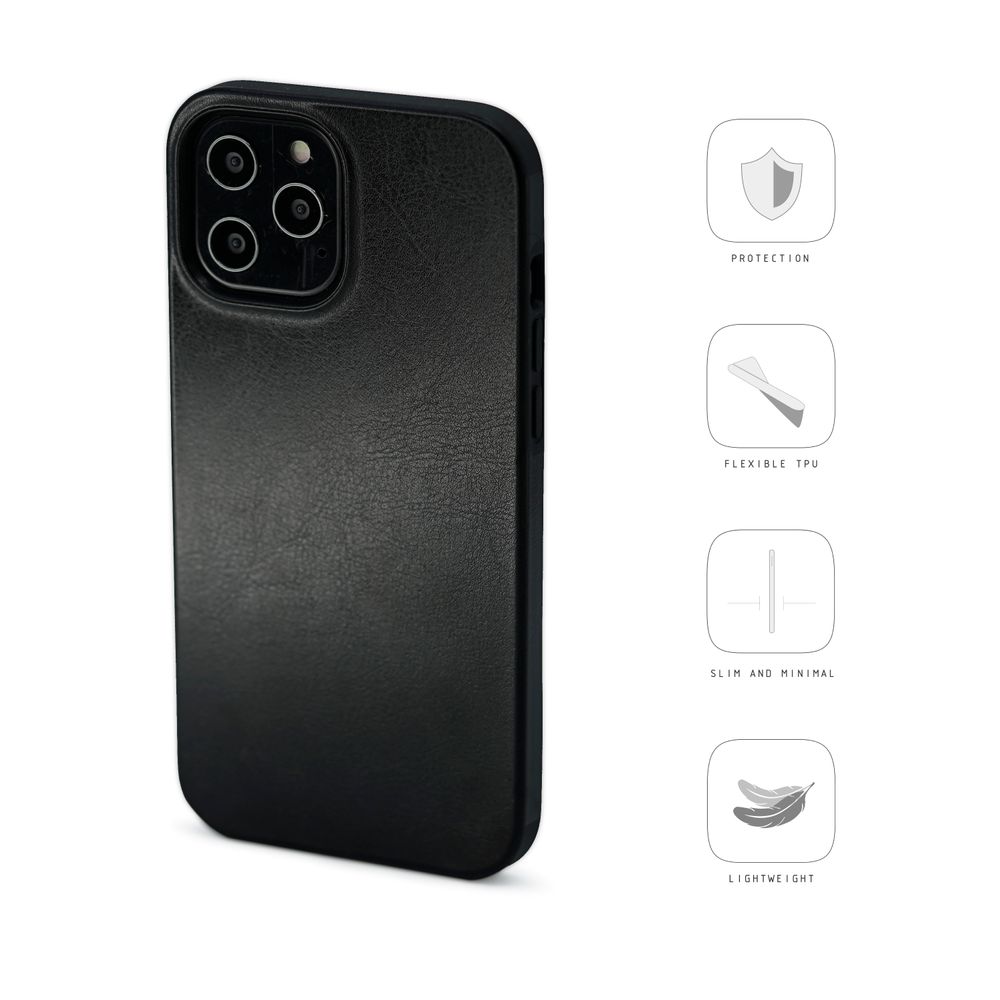 apple iphone 12 mini Leder Handyhuelle Schwarz