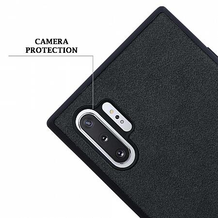Samsung Galaxy Note 10 Plus microfaser Handyhuelle Schwarz