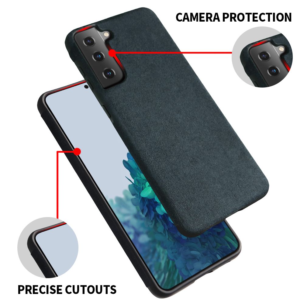 Samsung Galaxy S21 wildleder Schutzhuelle Schwarz