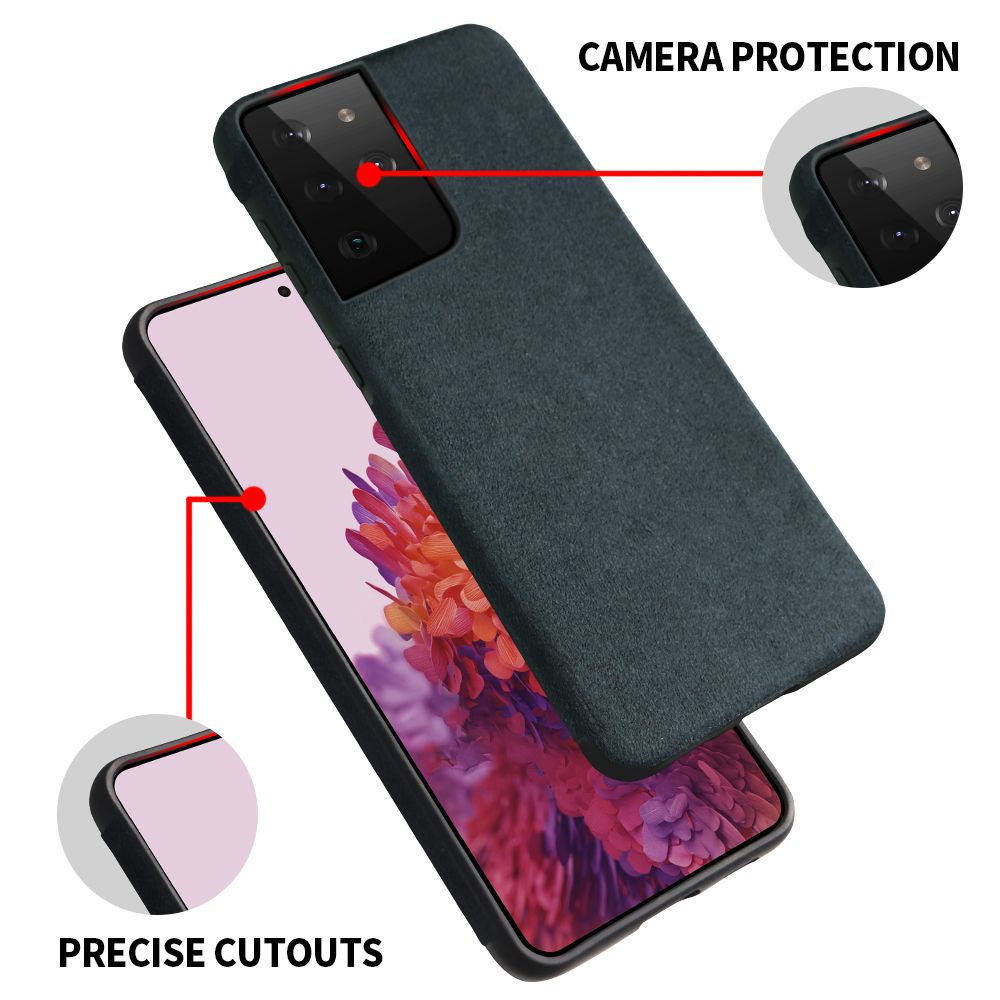 Samsung Galaxy S21 ultra wildleder Schutzhuelle Schwarz