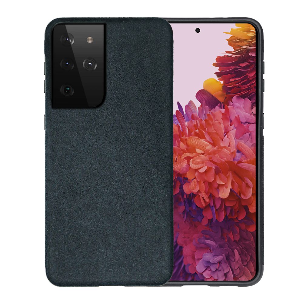 Samsung Galaxy S21 ultra wildleder microfaser Case Schwarz