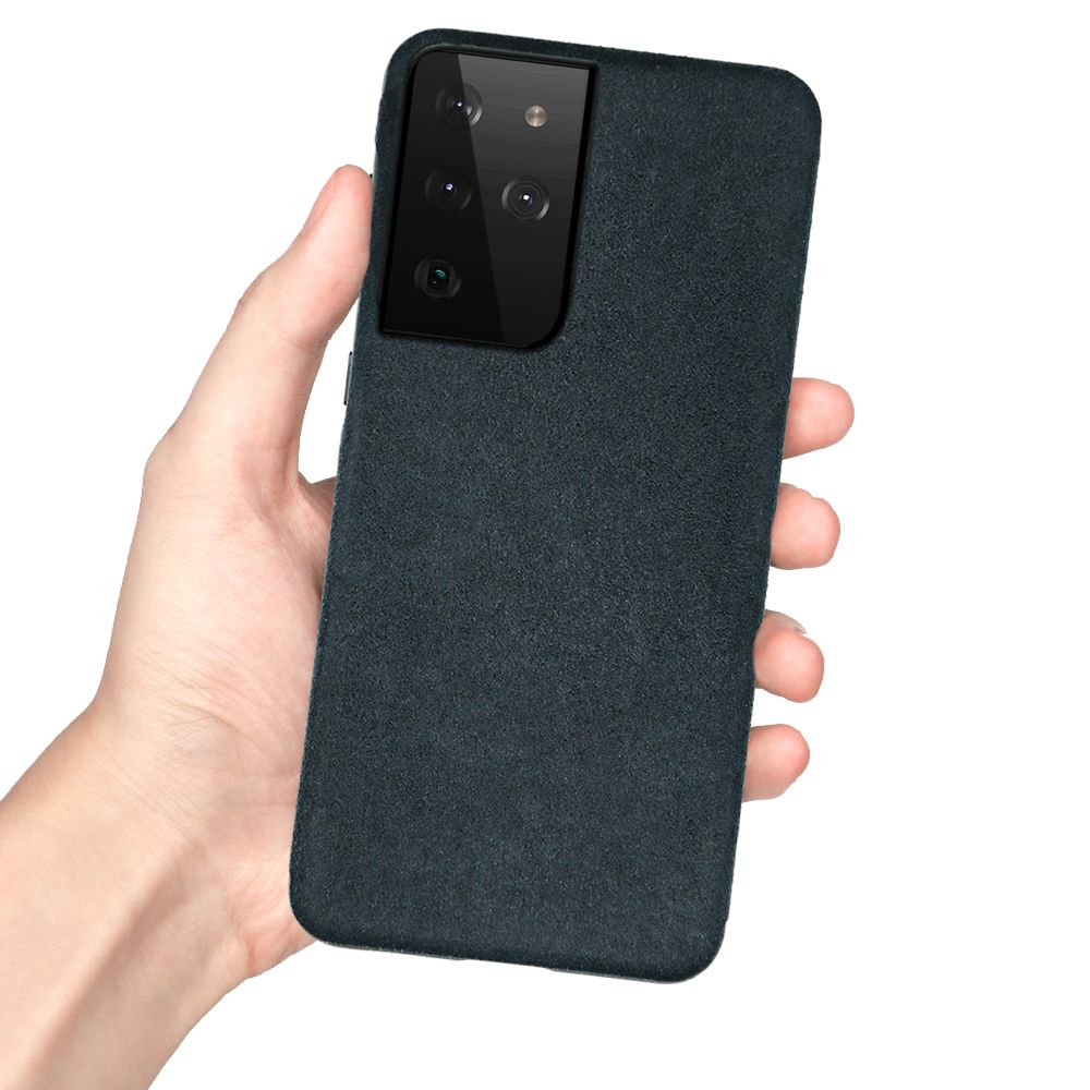 Samsung Galaxy S21 ultra wildleder microfiber Etui Schwarz