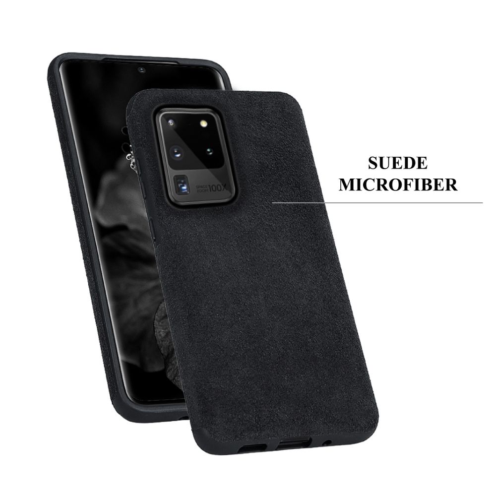 Samsung Galaxy S20 Ultra wildleder Handyhuelle Schwarz