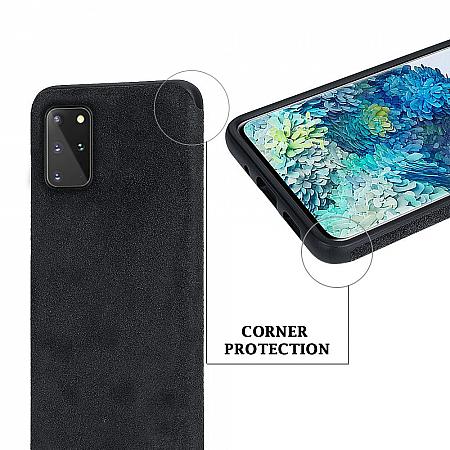 Samsung Galaxy S20 Plus wildleder Schutzhuelle Schwarz