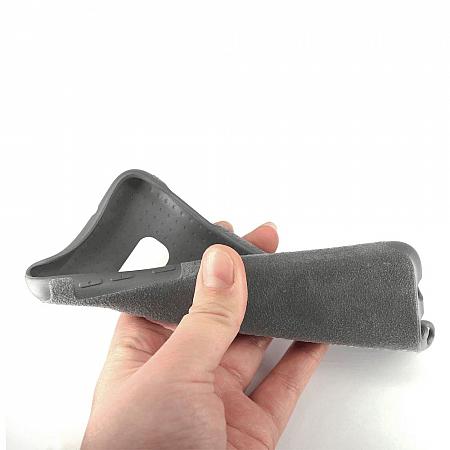 Samsung Galaxy S10 Plus wildleder microfaser Schutzhuelle Grau