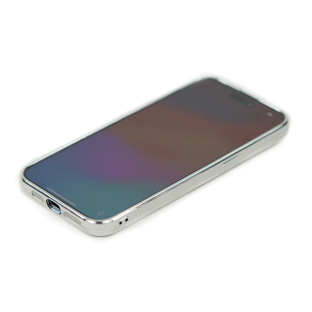 iphone 15 silber silikon tasche