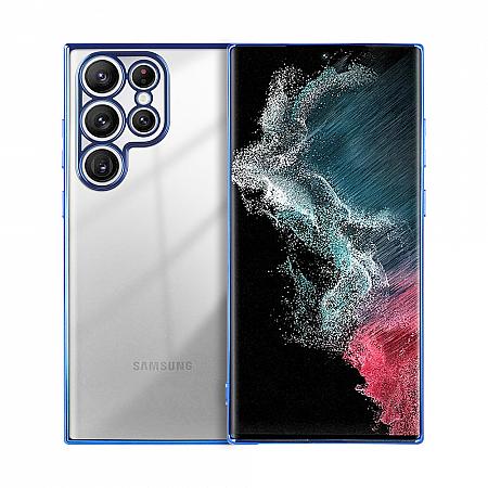 Handy Hülle für Samsung S24 Ultra Silikon Case Transparent Blau